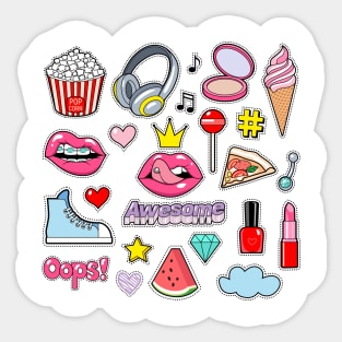 Awesome girl trendy stickers collection set Sticker